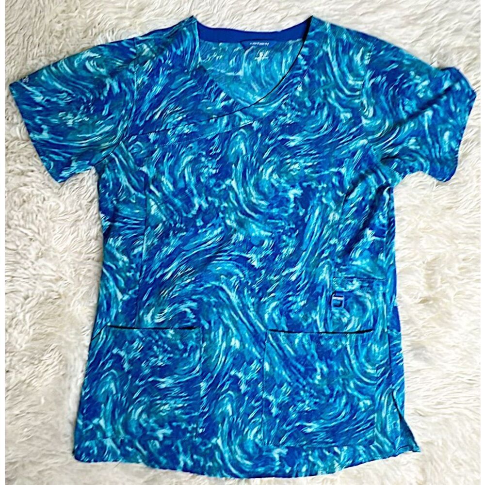 Carhartt Force Scrub Top Blue Size Small